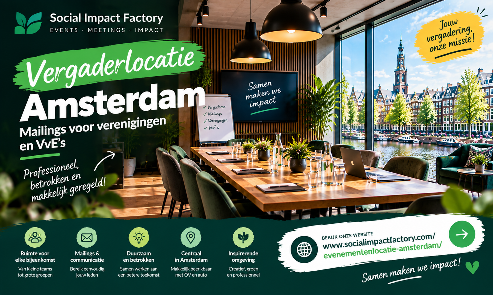 Vergaderlocatie Amsterdam voor verenigingen en VvE’s: waarom de beste mailings al vóór de vergadering resultaat opleveren