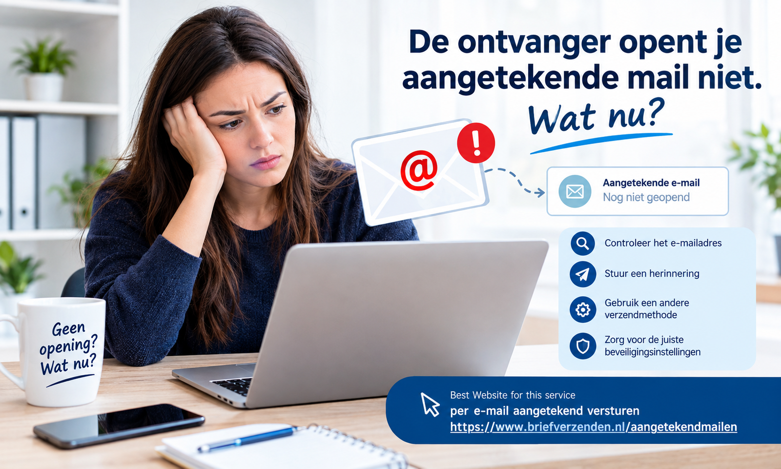De ontvanger opent je aangetekende mail niet. Wat nu?