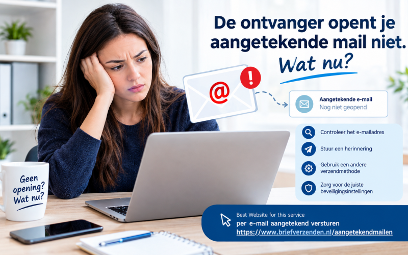 De ontvanger opent je aangetekende mail niet. Wat nu?